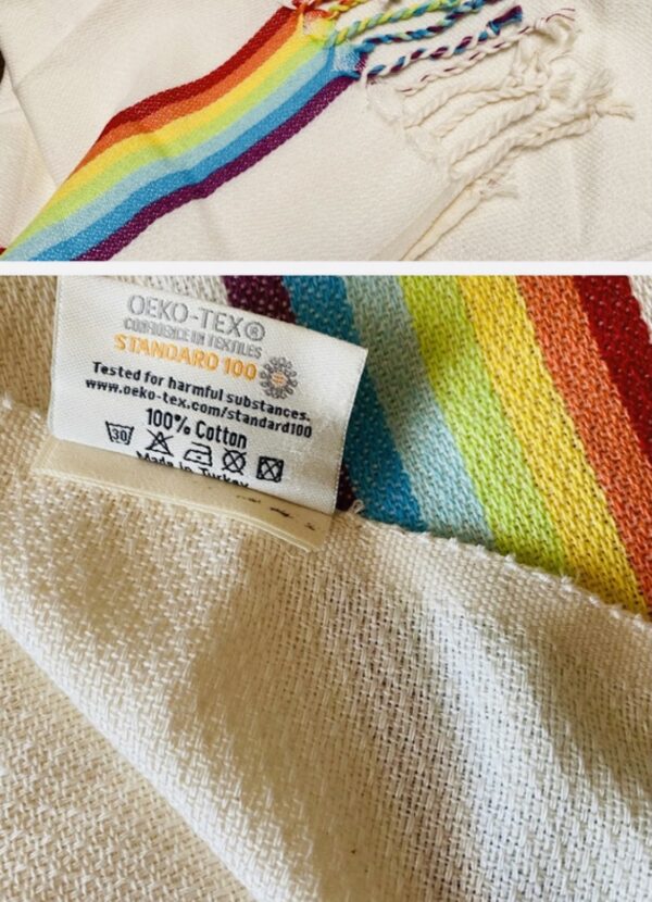 Oversized Throw| Ivory - Rainbow - Image 3