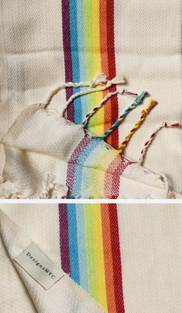 Oversized Throw| Ivory - Rainbow - Image 2