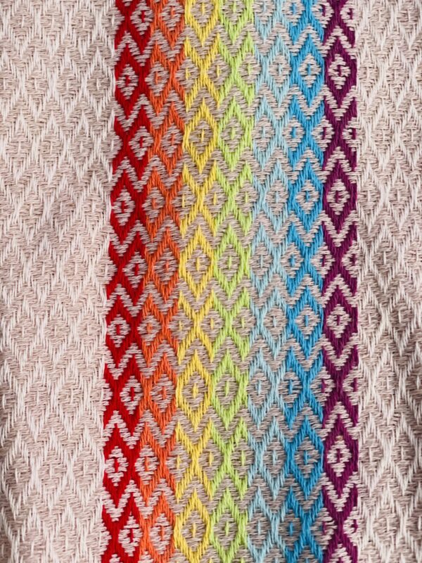 Oversized Throw| Beige - Rainbow - Image 3