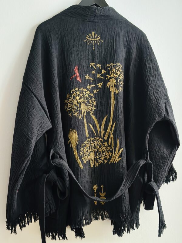 Hand-painted oversized kimono | Black - Image 3