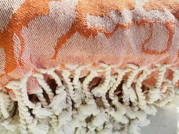 Corgi patterned oversized towel-throw | Orange - Image 4