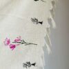Hand-painted wild floral patterned scarf/throw | Ivory - Image 4