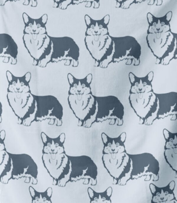 Corgi patterned oversized towel-throw | Black - Image 2