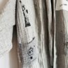 Hand-painted New York silhouette oversized kimono | Gray - Image 3