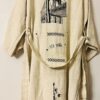 Hand-painted Brooklyn Bridge silhouette long kimono | Ivory