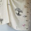 Hand-painted wild floral patterned scarf/throw | Ivory - Image 5