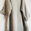 Hand-painted New York silhouette oversized kimono | Gray - Image 7