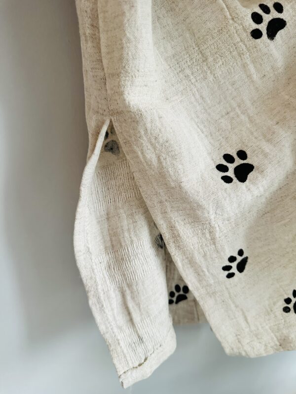 Dog lovers’ hand-painted oversized long kimono | Ivory - Image 8