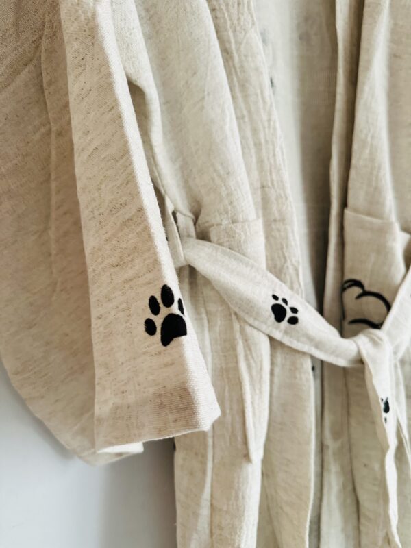 Dog lovers’ hand-painted oversized long kimono | Ivory - Image 5