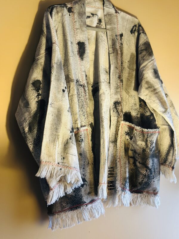 Hand-painted oversized kimono | Gray