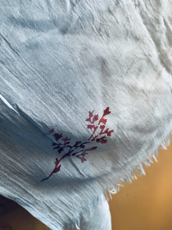 Hand-painted The Eye Patterned scarf, Sea blue - Image 3