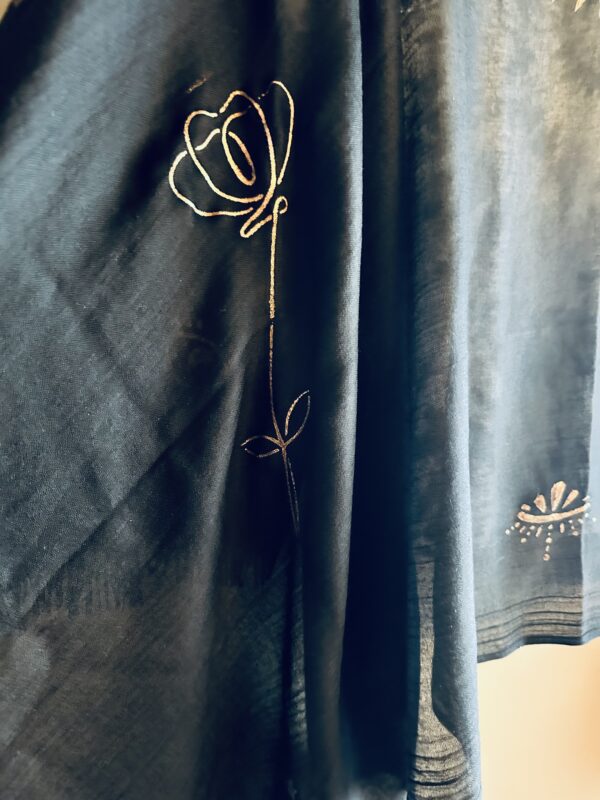 Hand-painted The Eye Patterned scarf, Black - Image 3