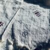 Hand-painted Dog Patterned scarf, Gray - Image 3