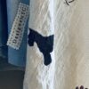 Hand-painted Dog Patterned scarf, Gray - Image 8